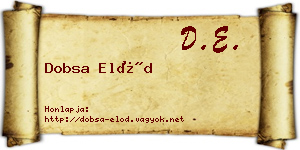Dobsa Előd névjegykártya